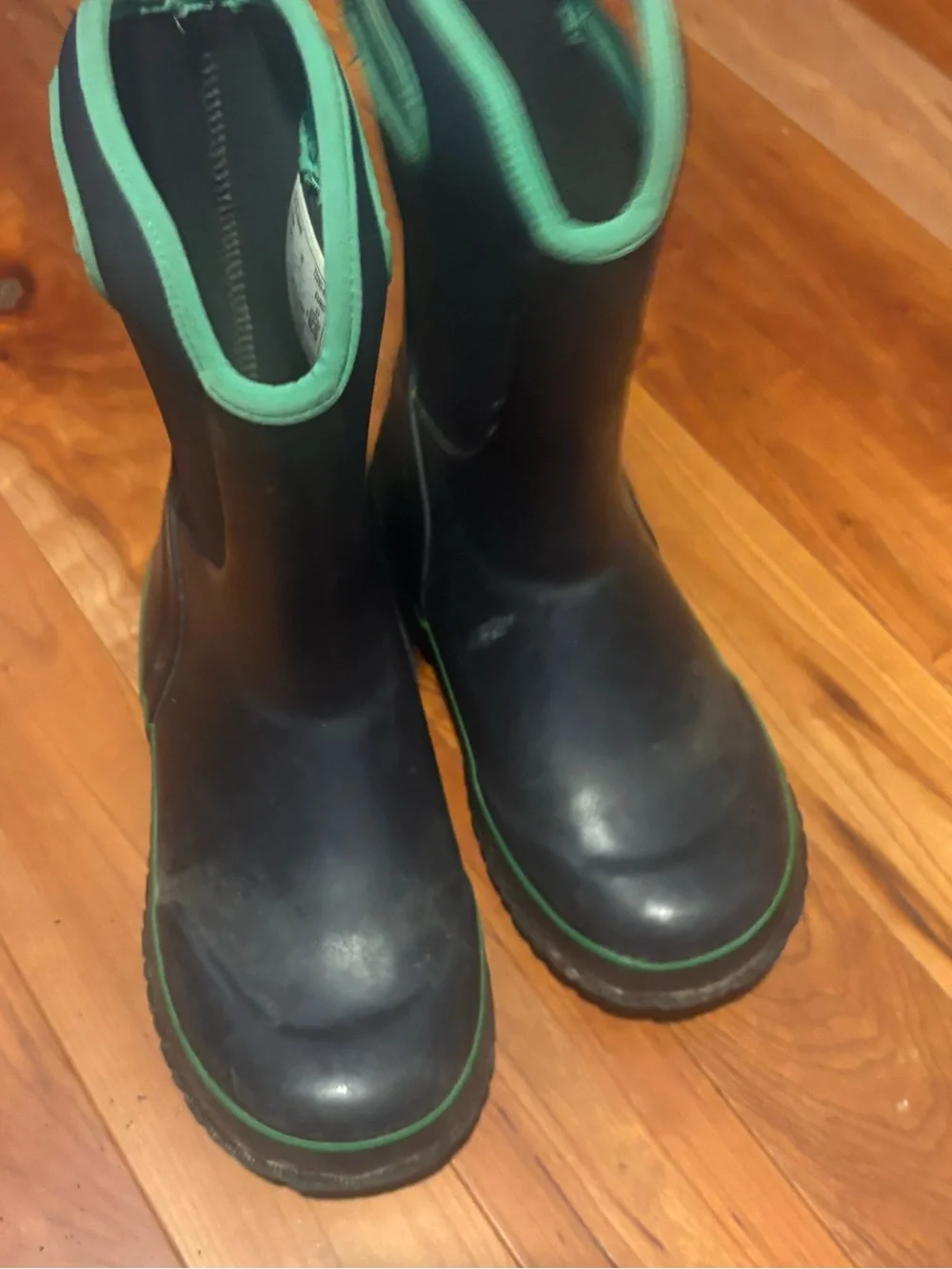 BOGS Black and Green Kids Waterproof Winter Snow Boots